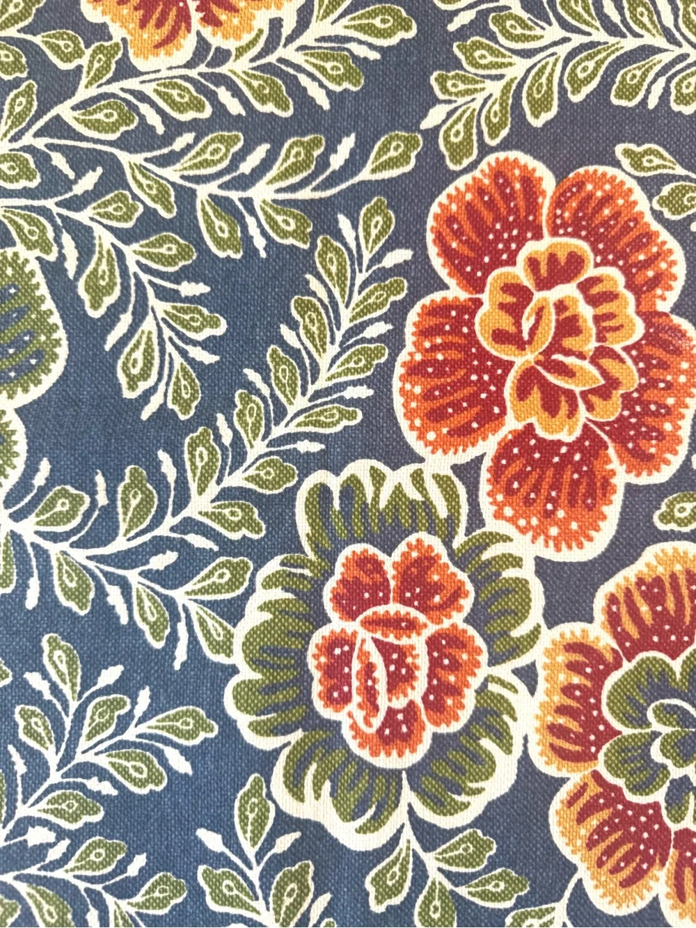 Pottery Barn Navy Floral Pillow Cover with Red and Green Blooms 16' X 26